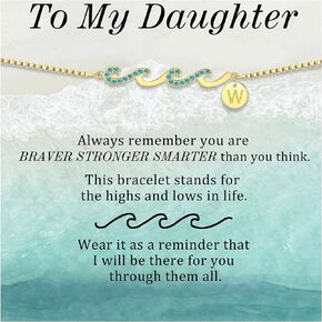 Mothers Day Gift Basket, Mothers Day Gifts for Mom from Daughter Initial Bracelets for Women Mom Gift Teen Girl Gifts Trendy Stuff Grandma Mothers Day Graduation Gifts for Her 2024 Daughter Friend Letter A-Z Birthday Jewelry