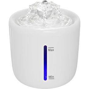 Pet Water Fountain,C-PASSION 68oz/2L Automatic Cat Fountain for Drinking Pets Fountain with Silicone mat Anti-Slip,Water Level Window,BPA-Free,Dual Spray Heads for Cats Inside and Dogs,Multiple Pets in Saudi Arabia