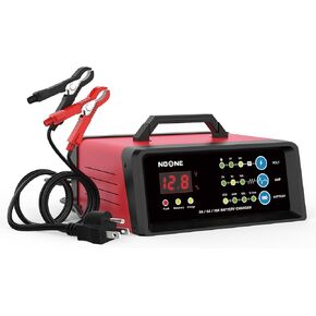 NOONE 2/6/10A Car Battery Charger, 6V and 12V Smart Fully Automatic Battery Charger Maintainer, Trickle Charger, Battery Desulfator for Car, Lawn Mower, Motorcycle, Boat, Marine Lead Acid Batteries