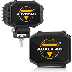 Auxbeam 4 Inch Amber Fog Light, 60W Square Pod Light with 5050 LED Yellow Spot Lens Beam Offroad Driving Light with Wiring Harness for Jeep Motorcycle SUV Trucks Boat (2 Pcs)