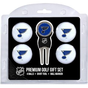 كرات الجولف ذات الحجم التنظيمي لفريق الجولف NHL (4 قطع) وأداة تقسيم مع قلم مغناطيسي قابل للإزالة على الوجهين