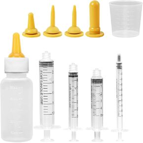 Pet Nursing Bottle,Puppy Bottles for Nursing,Miracle Nipple,Kitten Nursing Bottle,Mini Pet Feeding Bottle and Syringes with Nipples for Newborn Rabbits, Small Animals, Squirrel