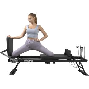 Foldable Pilates Equipment for Home Workouts,Pilates Reformer Machine for Home and Gym with Springs, Pilates Exercise Equipment with Jump Board