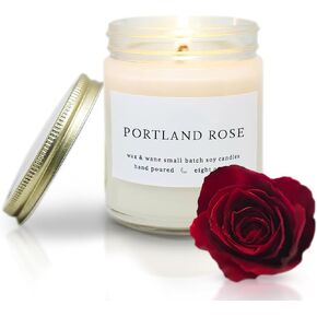 شمعة Wax & Wane French Peony الحديثة المصنوعة يدويًا بوزن 8 أونصة للرجال والنساء - شموع طويلة الاشتعال لأكثر من 40 ساعة للمنزل وغرفة النوم والحمام - شموع الصويا الطبيعية 100% مصنوعة في الولايات المتحدة الأمريكية in Kuwait