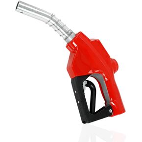 EASYBERG Auto Shut Off Fuel Nozzle 3/4" Inlet & 15/16" Outlet Farm Diesel Oil Fuel Aluminium Nozzle Red