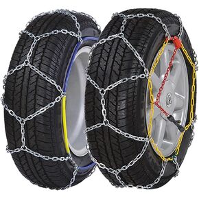 Snow Chains Security Chains Alloy Wear Resistant Universal Emergency Tire Traction Chain for Cars,SUVs,Minivans-Set of 2 (KN140)