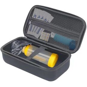 Hard Travel Case for Portable Nebulizer Machine for Kids and Adults, Asthma Inhaler, Spacer, Masks, Nasal Spray, Allergy Meds, Medicine, Albuterol Vials, Auvi-Q, Epipen, Carrying Bag with Mesh Pocket