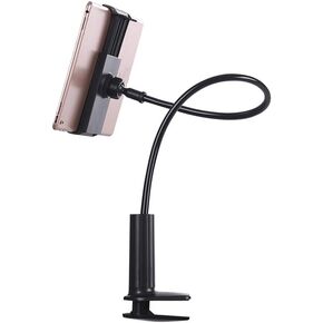 Gooseneck Phone Tablet Holder for Bed: Gooseneck iPad Cellphone Stand with 39.4 Inches Flexible Long Arm & Clamp |Bed Ajustable Headboard Phone Tablet Mount with Clip Fit for iPhone or iPad | Black