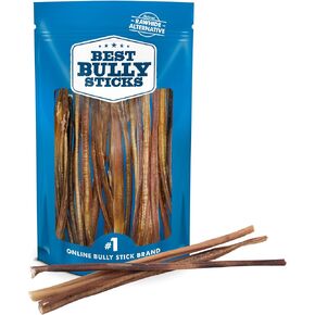 Best Bully Sticks 6 Inch Thin Bully Sticks - 24 Count (Pack of 1) - All-Natural, Easily Digestible, 100% Grass-Fed, Grain and Rawhide Free
