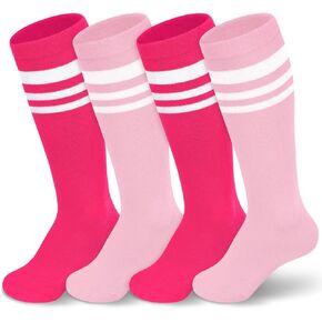 4 Pairs Toddler Soccer Socks Kids Soccer Socks Youth Soccer Socks Boys Baseball Socks Kids Girls Softball Socks Cotton