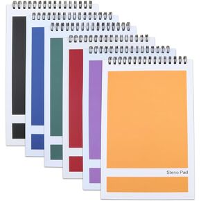 Top Spiral Steno Pads,6 Pack Notepads 6x9 Inches,80 Sheets White Paper Gregg Rule Steno Notebooks for Writing Notes in School, University, College, Office