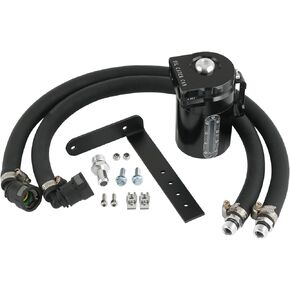 Oil Catch Can Kit Oil Separator Reservoir Tank with Sight Glass Compatible with Ford F150 5.0L/2.7EB/3.5EB 2011-2023，Raptor 3.5L Ecoboost 2017-2023, Expedition 3.5L EcoBoost 2018-2023