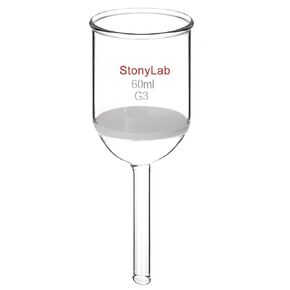 StonyLab Borosilicate Glass Buchner Filtering Funnel with Fine Frit(G3), 76mm Inner-Diameter, 80mm Depth (250ml)