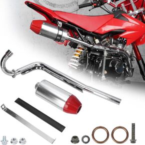 28mm Exhaust Muffler Silencer Pipe Assembly for CRF50 XR50 GY6 70cc 110cc 125cc SSR SR110 Rocketa Taotao DB14 DB10 xpro DB-x20 SDG Coolster Pit Dirt Bike Motocross - Red