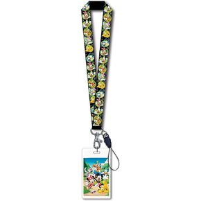 Disney Mickey & Gang Black Lanyard with Card Holder