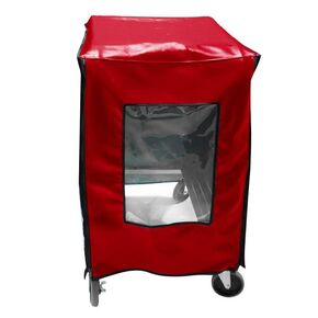 Sterno Half Size Bun Rack Cover, Vinyl, Zipper Closure, Red