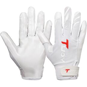 Football Gloves Adult Football Receiver Gloves Soccer Receiver Glove with Strong Sticky Silicone Grip Palms A Pair