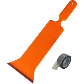 Window Tint Tools Long Handle Bulldozer Squeegee with Teflon Tape Window Tint Squeegee for Front & Rear Back Window Film Auto Flat Glass Tint Professional Window Tint Tool - Orange