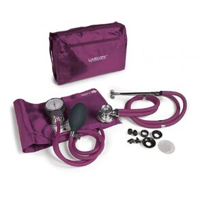 Lumiscope Professional Blood Pressure Kit - Stethoscope, Manual BP Cuff, Sphygmomanometer - Orchid