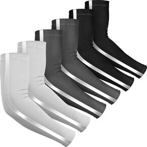 Funtery 6 Pairs Arm Sleeves UV Reflective Strap Sun Protection Cooling Arm Sleeves UPF50 Arm Compression Sleeves