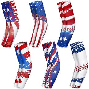 6 Pairs Baseball Arm Sleeve Youth Sports Elbow Compression Baseball Arm Sleeve Sun Protection Anti Slip Sleeve
