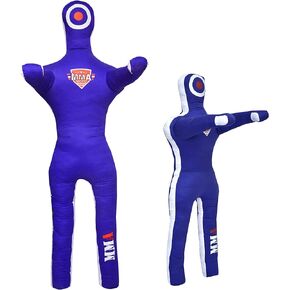 SPORTS Grappling Dummies | Punching Dummy for Adults & Youth | Boxing Dummy Brazilian Jujitsu gi, Judo, Karate | Wrestling Training Dummy-(Standing 6FT / 72IN) UNFILLED, Blue