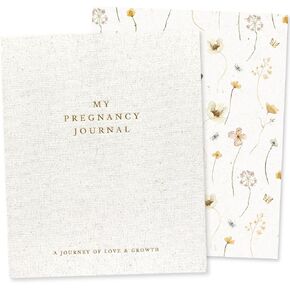 Peachly Pregnancy Journal - Linen Pregnancy Book to Capture Every Milestone - Pregnancy Must Haves - Baby Book Keepsake For Expecting First Time Moms and Experienced Moms