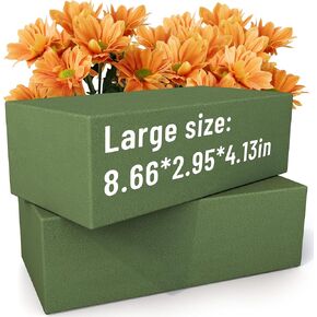 Max Shape Floral Foam Blocks Large 9 Inch,Pack 2 of Wet Floral Foam Bricks,Flower Foam for Artificial Flowers and Wedding Holiday Decorations (2)