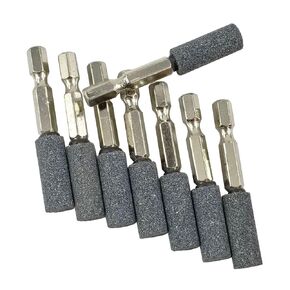 𝐋𝐮𝐨 𝐤𝐞 8 Pcs Cone Shape Grinding Stone - 1/4'' Hex Shank Abrasive Stone Mounted Grinding Point Aluminum Oxide Grinding Bits for Rotary Tool Drill (Head Size: 20mm)