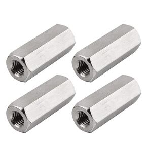 Pack of4 M10 X 1.5-Pitch 30 mm Length Hex Width17mm Metric Hex Coupling Nut 304 Stainless Steel Rod Coupling Nuts
