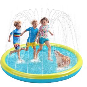 Heeyoo Splash Pad for Kids, Non-Slip Splash Pad for Toddler Summer Outdoor Water Toys, Sprinkler Pool for Kids Outdoor Play, Scratch Resistant Thicken Dog Splash Pad, Fountain Play Mat for Kid Toddler