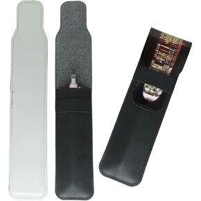 Sublimation Pen Bag Pen Sleeve 3 Pieces (Blank Leather + Colored Leather) Capacity of 1-3 pens DIY Process (Rosy)
