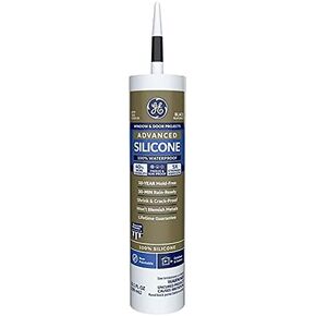 GE 2813670 Advanced Silicone 2 Window & Door Sealant, Black, 10.1-oz. - Quantity 12