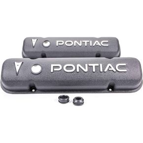 Company R6520 Black Aluminum Valve Cover with "Pontiac" Logo