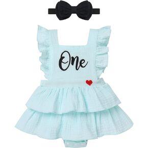 IMEKIS Baby Girl 1st Birthday Outfit Berry Melon One Boho Romper Headband Summer Cake Smash Photo Shoot Clothes