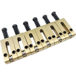 6PCS 10.5MM Guitar Bridge Roller Saddles – Brass Tremolo Bridges Saddle for Fender Telecaster Tele Stratocaster Strat ST TL Style Electric Guitar Replacement