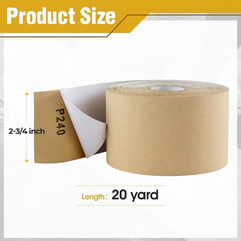 180-Grit 2-3/4in x 20 Yards Longboard Sandpaper Roll PSA Sandpaper | Self Adhesive Longboard Sandpaper For Automotive & Woodworking Air File Long Board Sanders, Hand Sanding Blocks in Saudi Arabia