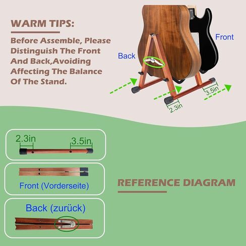 حامل جيتار مزدوج من MOREYES، حامل جيتار خشبي على الأرض للقيثارات المتعددة، القيثارات الصوتية، الجهير، الجيتار الكهربائي، حامل جيتار صوتي قابل للطي على شكل حرف A، سهل التجميع، محمول للسفر in Kuwait