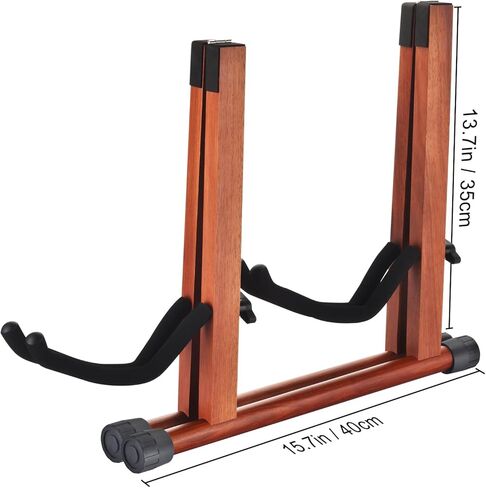 حامل جيتار مزدوج من MOREYES، حامل جيتار خشبي على الأرض للقيثارات المتعددة، القيثارات الصوتية، الجهير، الجيتار الكهربائي، حامل جيتار صوتي قابل للطي على شكل حرف A، سهل التجميع، محمول للسفر in Kuwait