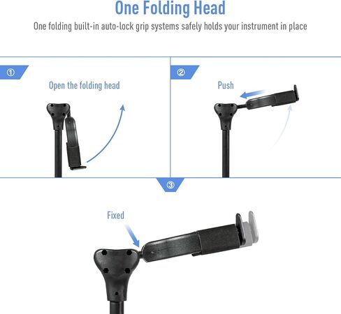 حامل جيتار قابل للتعديل للجيتار الصوتي والكهربائي والباس والبانجو، أسود (مزدوج) in Kuwait