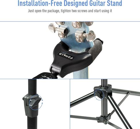 Guitar Stand Adjustable for Acoustic, Electric, Bass Guitars and Banjos, Black (Double) in Saudi Arabia