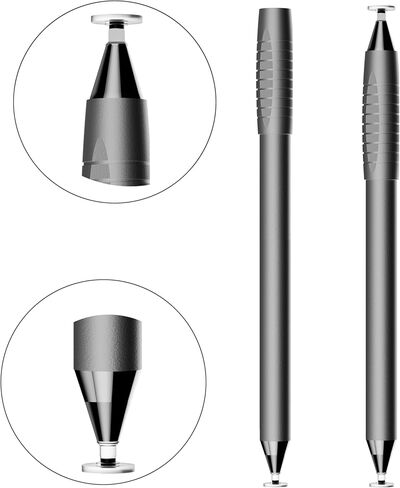 أقلام لمس 2 في 1 لأجهزة iPad، وشاشات اللمس العالمية عالية الحساسية والدقة، قلم ذو طرف سعوي عالي الحساسية لأجهزة Samsung/Galaxy/الكمبيوتر اللوحي/Kindle/الكمبيوتر/FireTablet (عبوة من قطعتين) in Kuwait