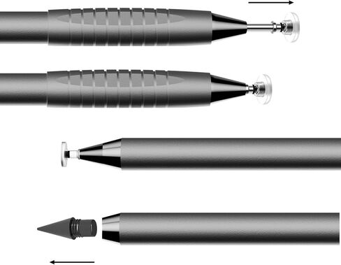 أقلام لمس 2 في 1 لأجهزة iPad، وشاشات اللمس العالمية عالية الحساسية والدقة، قلم ذو طرف سعوي عالي الحساسية لأجهزة Samsung/Galaxy/الكمبيوتر اللوحي/Kindle/الكمبيوتر/FireTablet (عبوة من قطعتين) in Kuwait