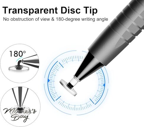 أقلام لمس 2 في 1 لأجهزة iPad، وشاشات اللمس العالمية عالية الحساسية والدقة، قلم ذو طرف سعوي عالي الحساسية لأجهزة Samsung/Galaxy/الكمبيوتر اللوحي/Kindle/الكمبيوتر/FireTablet (عبوة من قطعتين) in Kuwait