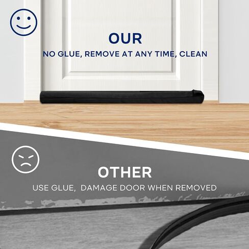 Door Draft Stopper, 36 inch Black Under Door Bottom Gap Draft Noise Blocker, Adjustable Double(Twin) Door Seal Protector Guard for Cold Air, Wind, Sound, Light, Dust in Saudi Arabia
