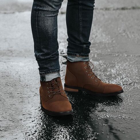 أحذية رسمية للرجال من PARTY - أحذية كاجوال من جلد Chukka برباط للرجال، LINUS-DB-7 in Kuwait