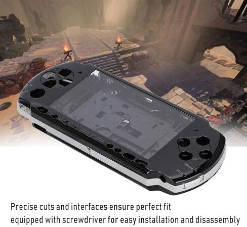 حافظة وحدة التحكم في الألعاب، حافظة وحدة التحكم في الألعاب، غطاء حماية كامل لوحدة التحكم في الألعاب لقفص شل بديل PSP3000 (أسود) in Kuwait