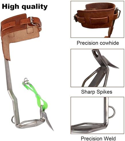 مسامير تسلق الأشجار من الفولاذ المقاوم للصدأ - وسادات رماحات الأشجار، أدوات تسلق خطوات التسلق، أداة مناسبة لمعدات صيد قطف الفاكهة وقطع الأشجار على ارتفاعات عالية in Kuwait