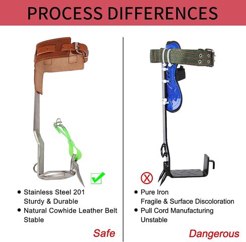 مسامير تسلق الأشجار من الفولاذ المقاوم للصدأ - وسادات رماحات الأشجار، أدوات تسلق خطوات التسلق، أداة مناسبة لمعدات صيد قطف الفاكهة وقطع الأشجار على ارتفاعات عالية in Kuwait