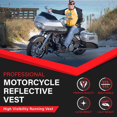 سترة السلامة Badass Moto مع جيوب. دراجة نارية سترة عاكسة لسترة دراجة نارية. سترة جري عالية الوضوح in Kuwait